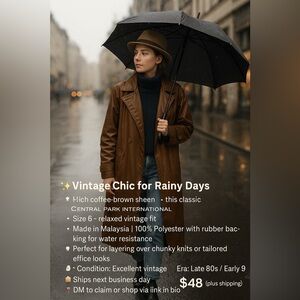 Women’s Brown Long Trench Coat - Classic Tailored